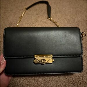 Michael Kors Black Crossbody Bag with Gold Chain
